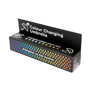 Colourful packaging for SUCK product: Colour Changing Umbrella.