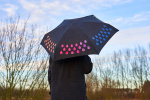 Umbrella Changes Colour When it rains - shown wet