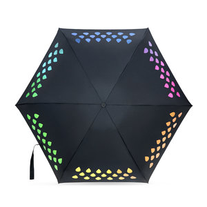 Umbrella showing rainbow colours when wet