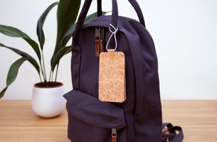 Luggage tag made of cork for quirky globetrotters