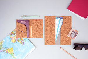 Cork passport holder for globetrotters 