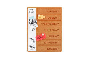 cork weekday planner with whiteboard