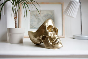 decorative skulls uk on white table