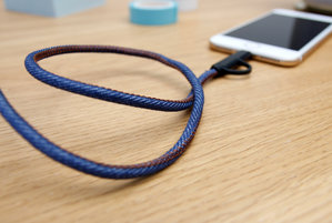 Blue denim phone charger for the office and home