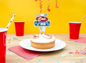 flashing food topper with eat me sign for parties
