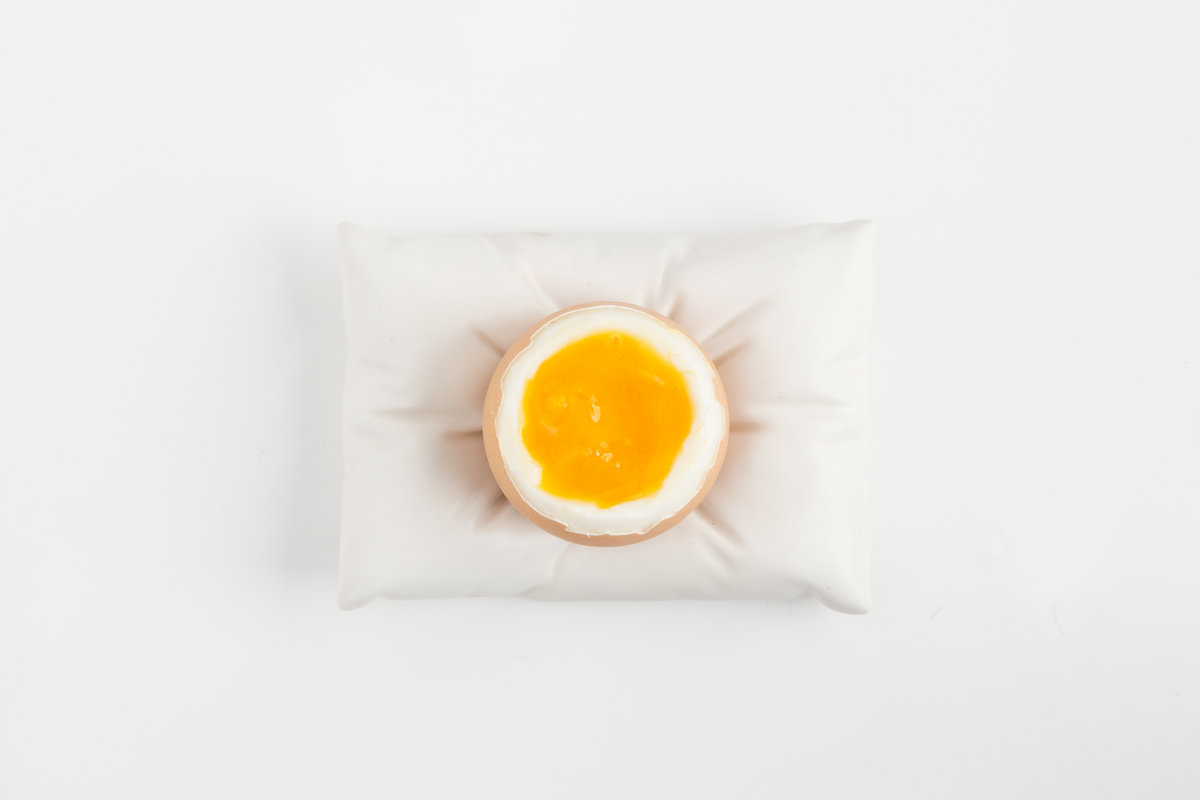 Pillow Egg Cup : Deceptively comfy looking porcelain pillow.