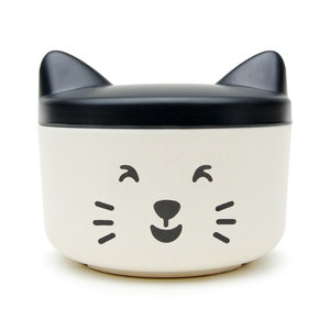 Smiling cat face food and treat bowl for house pets