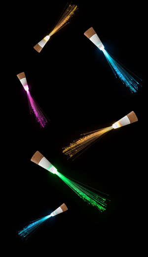 Colourful fibre optics.