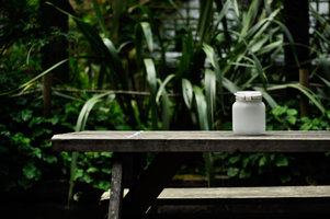 garden light on a table in the day