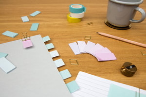 Gradient sticky notes perfect to use as notebook tabs