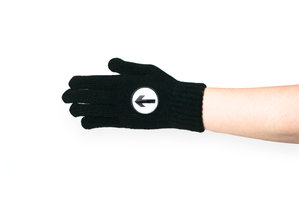 Hand wearing biker glove