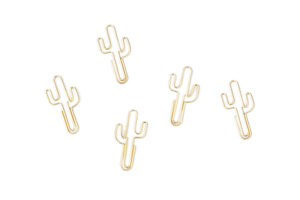 Gold cactus paper clips