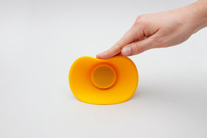 flexible silicone bluetooth speaker in yellow