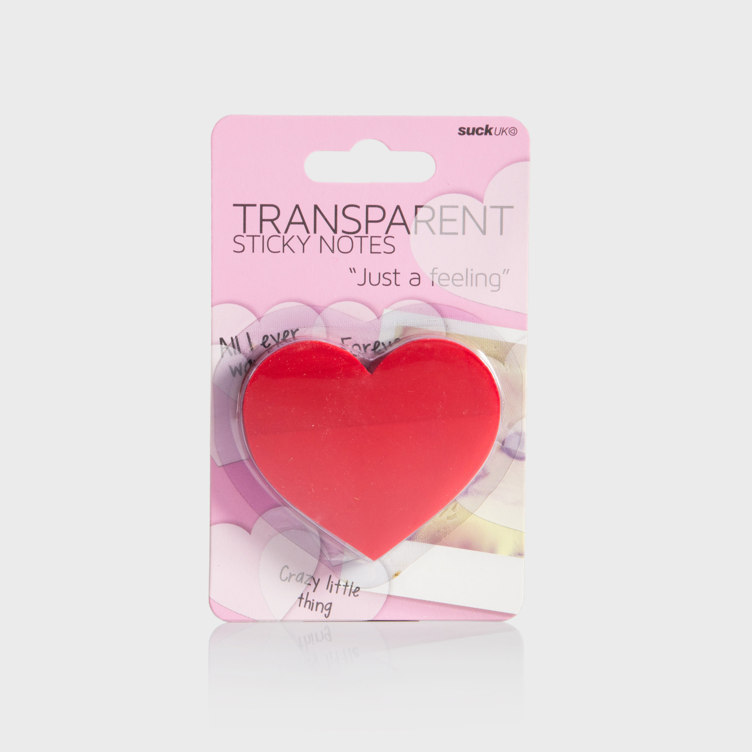 Suck UK Transparent Heart Shaped Sticky Notes