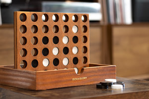 Wooden version of Connect 4