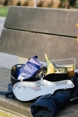 Guitar case full of food