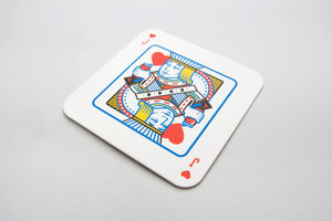 Cardboard beer mat playing card set