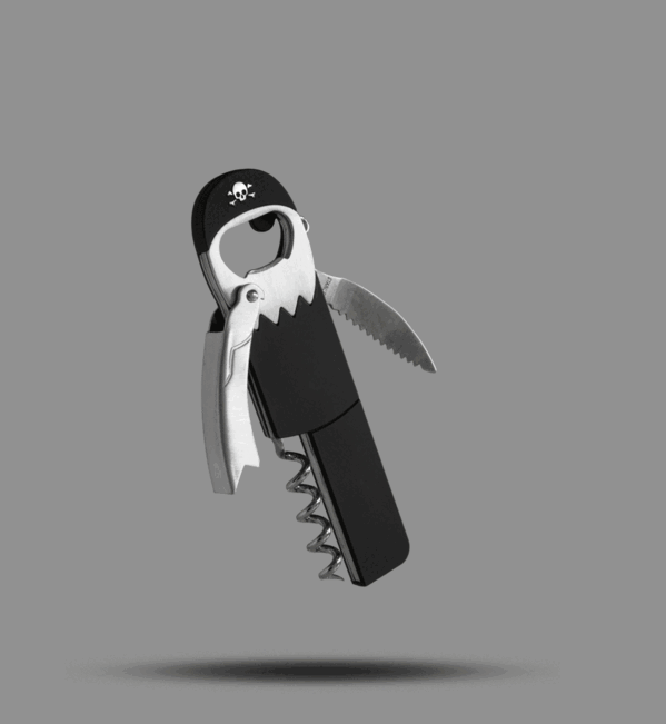 animated gif showing the design features for Legless, the pirate corkscrew.