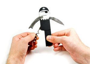 Waiters friend corkscrew looks like a legless pirate.