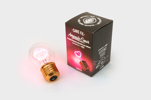 Cordless Pink Heart Lightbulb and Pack (French)