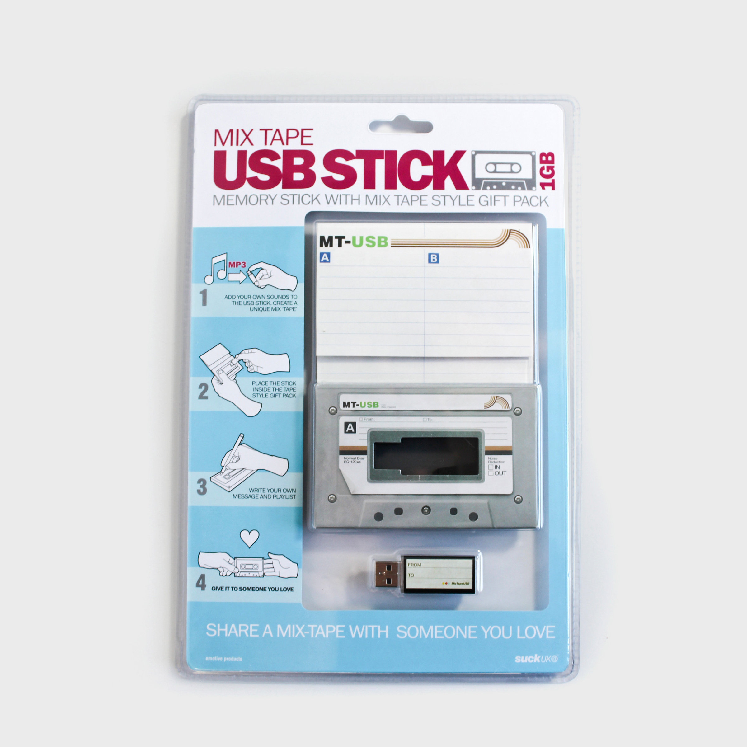 Suck UK 1GB Mixtape Chiavetta USBNovità Memory Stick in Design Retrò Cassetta 