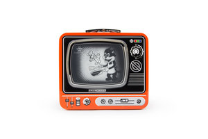Orange TV Lunchbox on white background