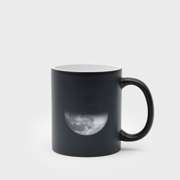 crescent full moon colour changing black mug  nasa space photography