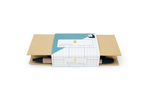 memo pad and ruler set in packaging front view