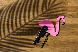 Stainless steel soft rubber coated flamingo bottle opener 