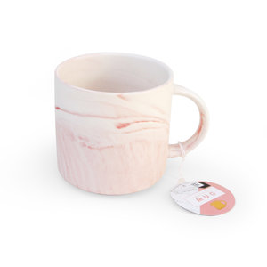Sleek pink marble mug for friends and workmates