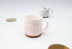 Novelty pink and grey mugs work-mates gifts