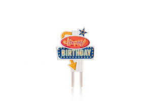 Happy Birthday Neon Sign. Flashing.