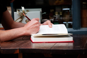 Thick red notebook for the kitchen