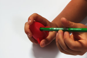 Rocket Pencil Sharpener in hands