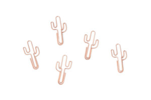 Rose gold cactus paper clips