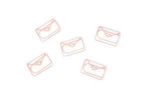 Rose gold envelope paper clips