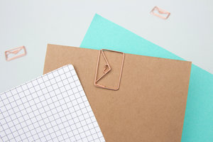 Fun gold envelope paper clips, cool stationery