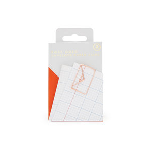Rose gold envelope paper clips in packaging