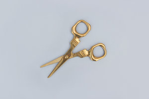  Edgy sharp brass finish scissors for the ultimate beard trimming experience