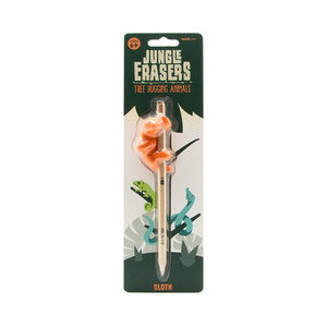 Sloth jungle eraser and pencil set in packaging