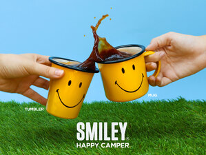 smiley tumbler mug happy camper range