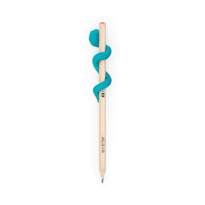 Blue snake eraser on a wooden pencil