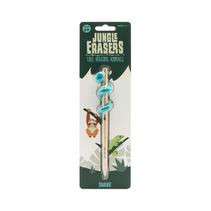 Snake jungle eraser and pencil set in packaging