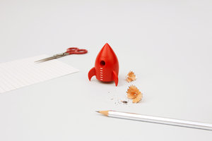 Red TinTin Rocket Pencil Sharpener
