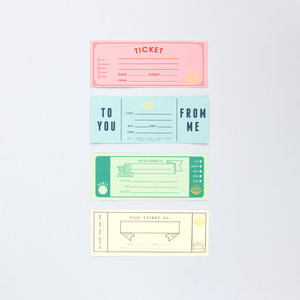 Tickets in different vintage styles