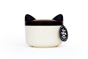 Minimal designer cat head shaped treat bowl and food container