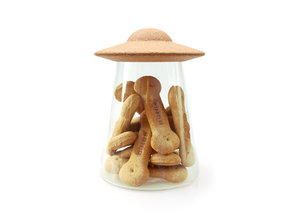 UFO glass jar for pet treats