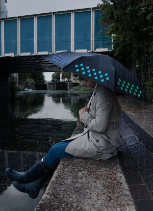Clever umbrella changes colour when in rains, wet conditions.