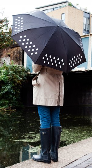 Clever umbrella changes colour when in rains. DRY