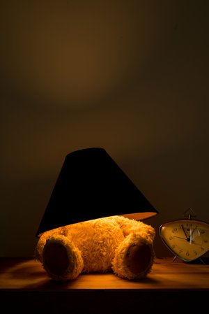 Teddy Lamp Black and Glod shade